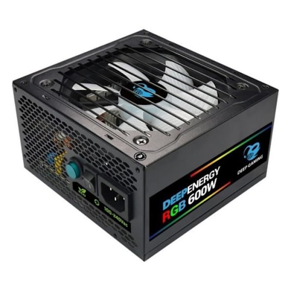 CoolBox DG-PWS600-MRBZ ATX 600W RGB sort strømforsyning Ø 12 cm x 1