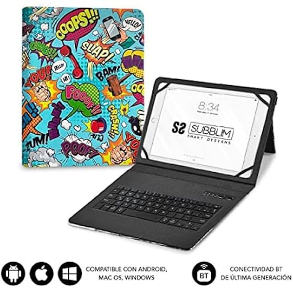 SUBBLIM FUNDA Tablet KEYTAB Pro BT Trendig serie Flerfärgad