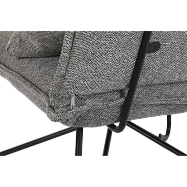 Urban style lænestol i metal, grå polyester, sort - Farve: SORT