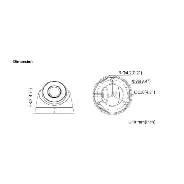 Overvågningskamera HIKVISION DS-2CD1321-I(2.8mm)(F) N/A N/A 1920 x 1080 pixels