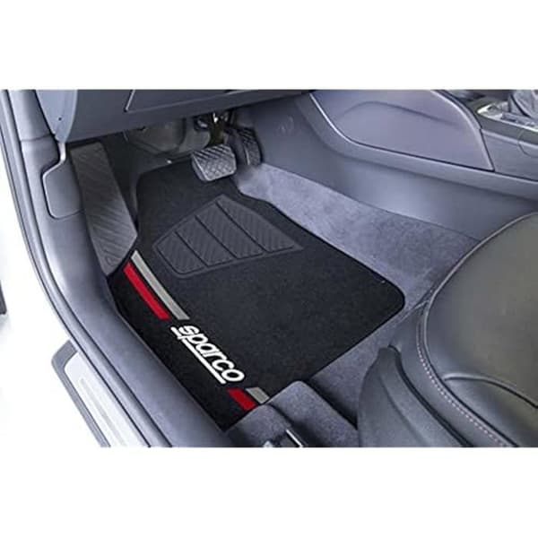Biltaps - SPARCO - Corsa - Måtto - Röd - Pack med 4 mattor