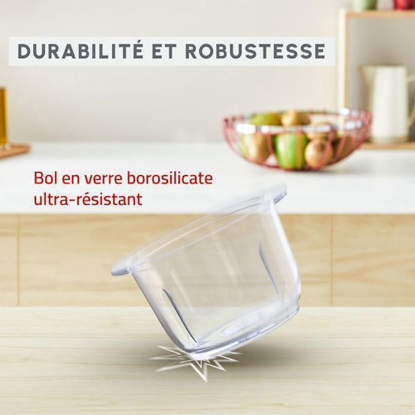 Hachoir - Moulinex - Choppeo 3En1 - 500W - Glas Skål - 4 Blade GRÅ
