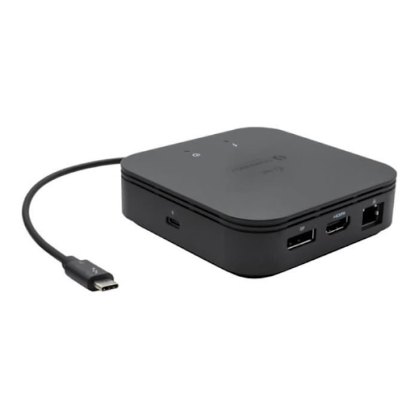 4K Dual Display Travel Dock med 60 W strømforsyning med 77 W I-Tec Thunderbolt 3 Universal Oplader - Sort - T