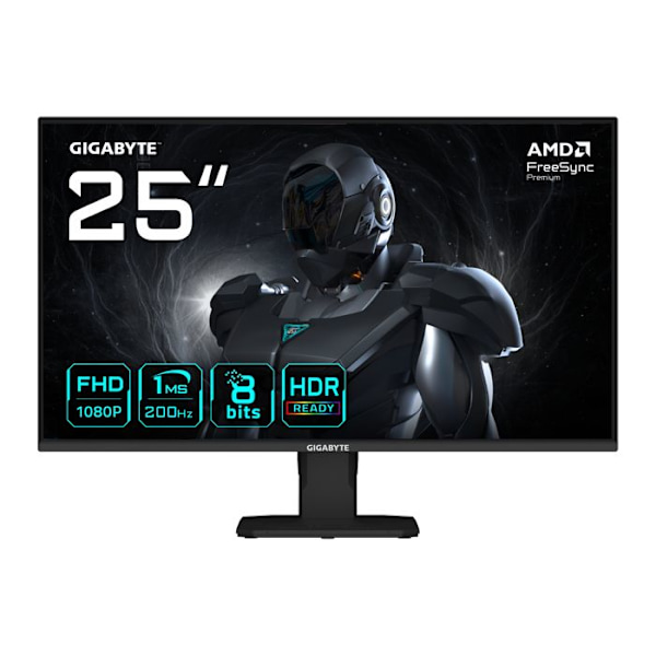 Gigabyte GS25F2 Gaming Skærm 2 Sort