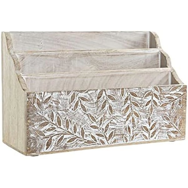 Multi-purpose organizer - DKD Home Decor - Mango træ - 35x14x23 cm - Hvid - Barn Vit