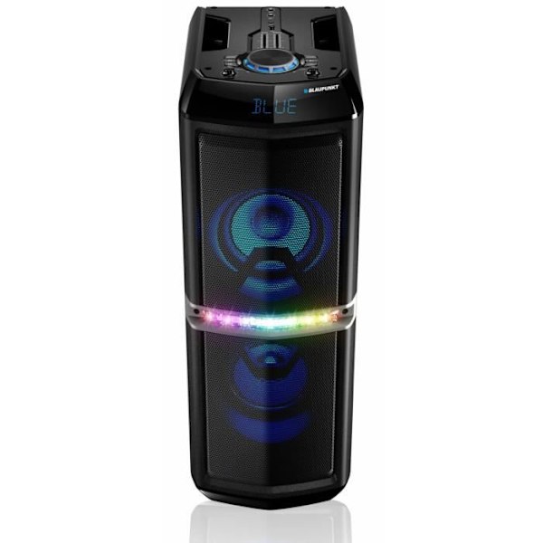 Ilta-ääni Blaupunkt Langaton Bluetooth-kaiutin 2 x 30W RMS Kauko-ohjain Karaoketoiminto Diskovalo sort