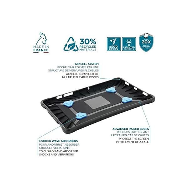 mobilis PROTECH förstärkt skyddsfodral kompatibel med iPad 10,2" (9:e / 8:e / 7:e generationen) med stativ och handledsrem