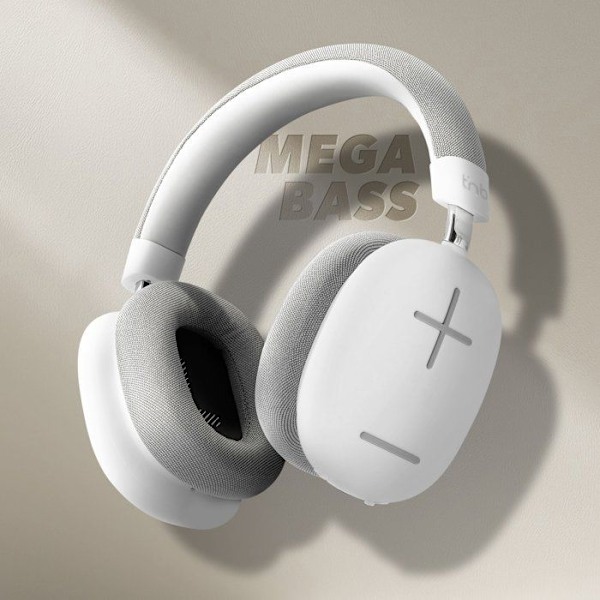 T’NB Bounce Max - Langaton Circum-aural Kuulokkeet Uusi Versio, Mukava ja Peittävä, Bluetooth-yhteydellä - Valkoinen