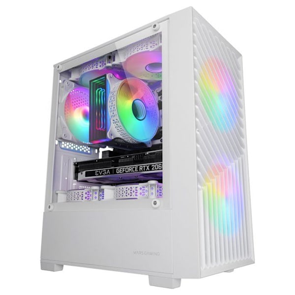 Gaming Kabinet - Mars Gaming - MC-VORTEX - MicroATX - Tempereret Glas - 3 FRGB 120mm Ventilatorer