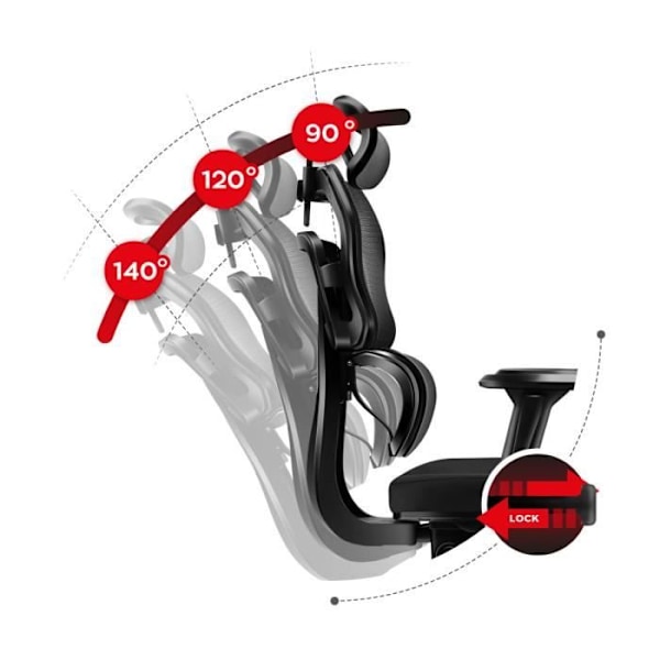 HUZARO Combat 7.0 ergonominen pelituoli - Musta - Korkeussäädettävä - Lannersupportti - Niskatyyny svart