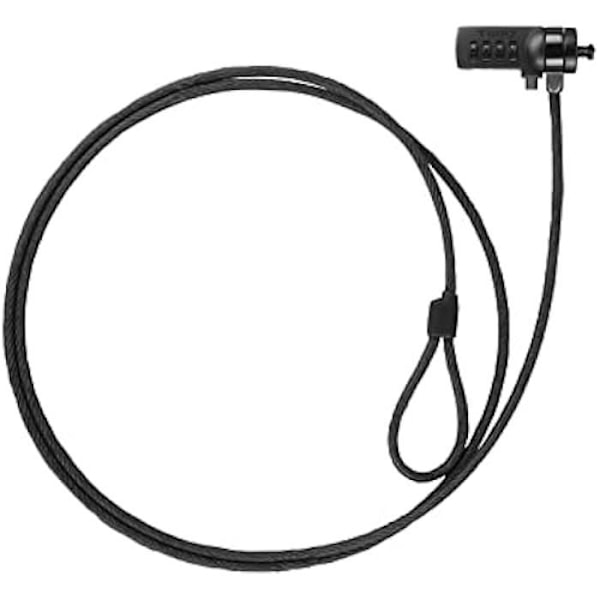 TOOQ TQCLKC0015-G kombinerad säkerhetskabel för bärbar dator, mörkgrå, 1,5 m