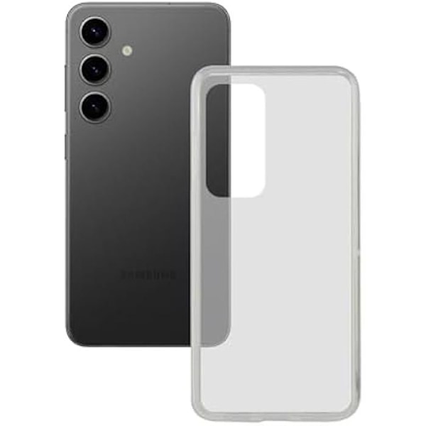 KSIX smart your tech Transparent mjukt fodral för Galaxy S24, anti-fingeravtryck, hållbart, lätt, kompatibelt med Transparent
