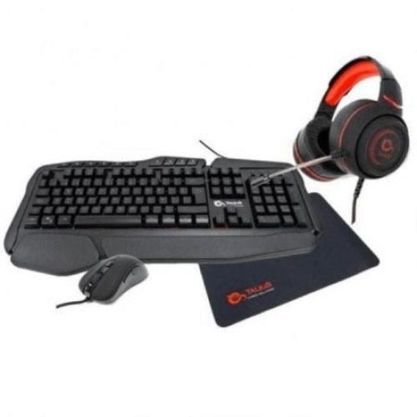Talius Gaming Kit V.2 (näppäimistö + hiiri + kuulokkeet + hiirimatto) Musta - Gaming musta