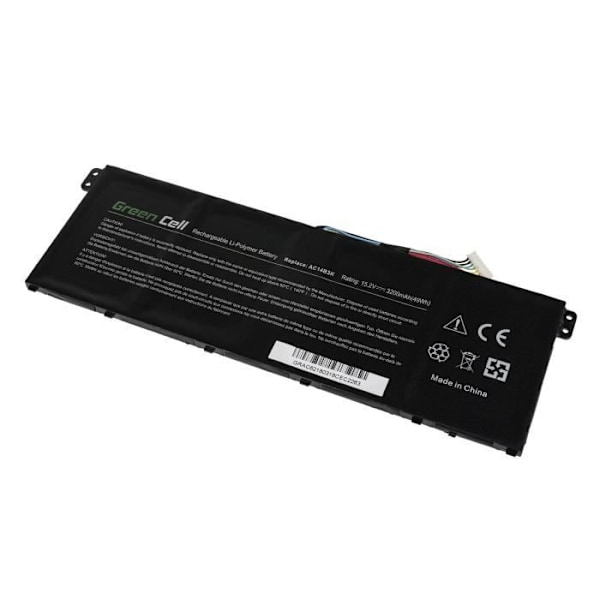 Batteri - Green Cell - AC14B3K AC14B8K - 3000mAh - 15V - Kompatibel med Acer Aspire 5/7