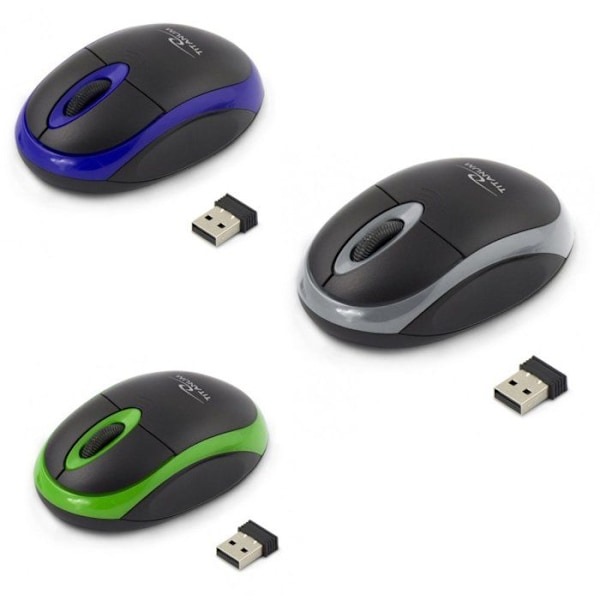Langaton optinen hiiri - Titanum - RAVUN - 2.4 GHz - 3 nappia - Harmaa USB-vastaanotin
