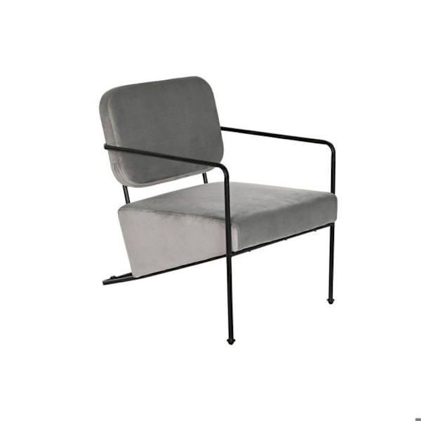 Lænestol - DKD Home Decor - Metal - Grå - 62x76x76 cm - 1 plads - Moderne design grå
