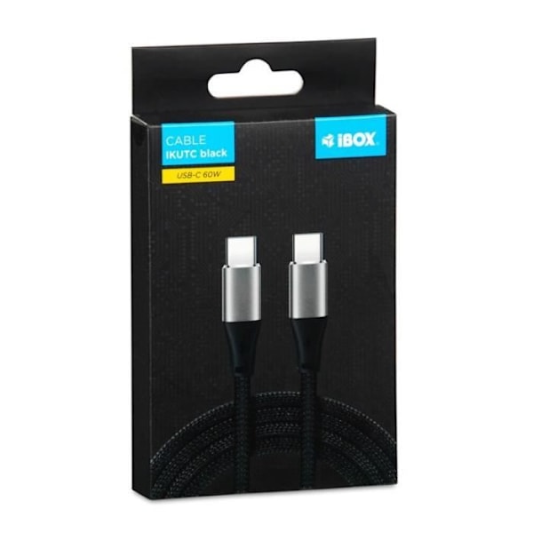 IBOX IKUTC USB-C Kaapeli 60W 2m Musta - IKUTC2B
