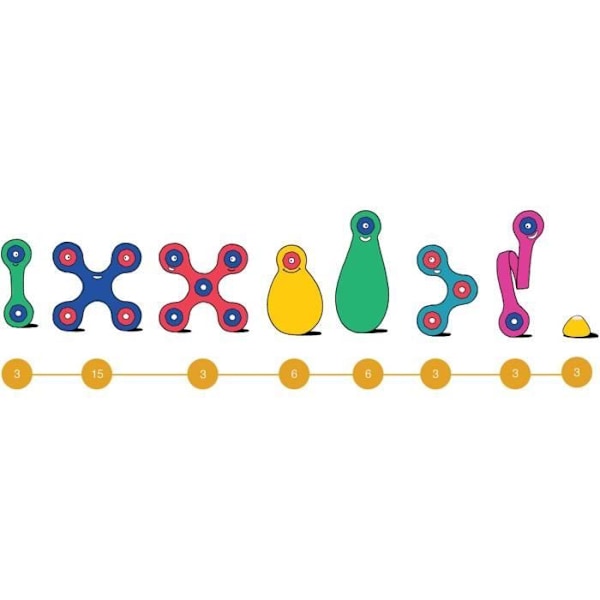 Magnetisk Byggespil - GIPSY TOYS - Rainbow Pack CLIXO - 42 dele - Fra 4 år - Miljøvenlig mångfärgad