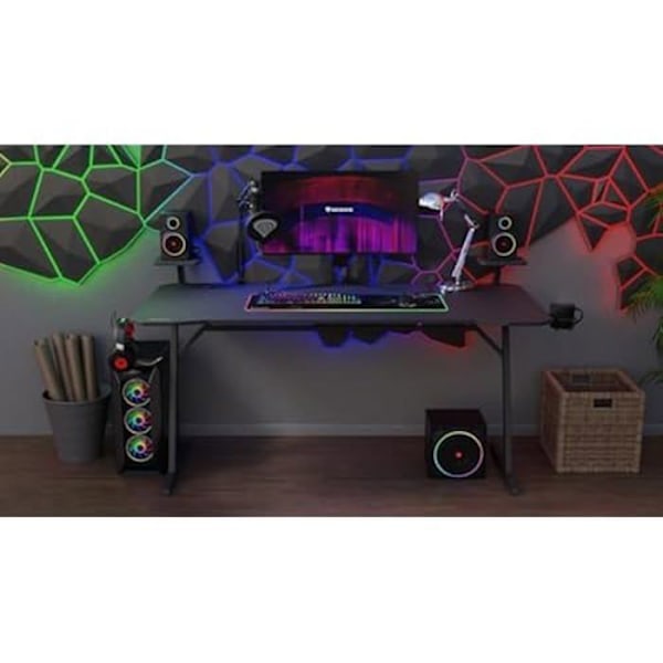 Pelipöytä - GENESIS - Holm 510 RGB - Hiilenmusta - 160 x 75 cm - Monivärinen Flerfärgad