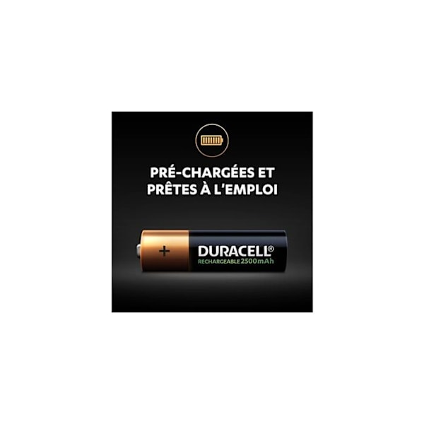 Duracell uppladdningsbart batteri Duracell uppladdningsbart, paket med 4 AA 2500mAh uppladdningsbara batterier
