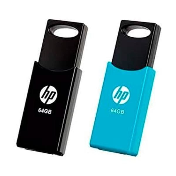 USB-avain - HP - HPFD212W64-BX TWINPACK - 64 Gt - USB 2.0 - 15 Mt/s luku - 5 Mt/s kirjoitus