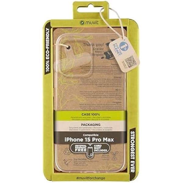 Muvit For Change Funda Recycletek Transparente iPhone 15 Pro Maxille Transparent