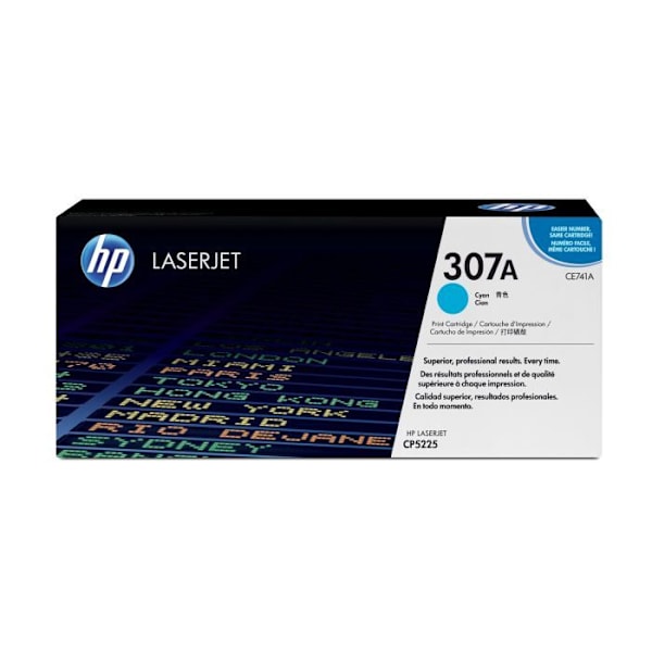 HP 307A (CE741A) cyan tonerpatron til HP Color LaserJet CP5225 printer