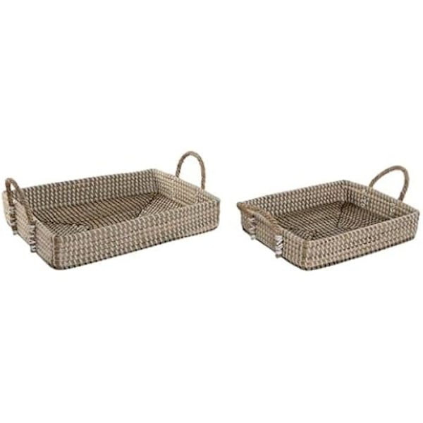 Tarjottimet - HOME ESPRIT - 2 kpl setti - Luonnollinen - Vaaleanruskea - 32 x 41 x 16 cm Flerfärgad