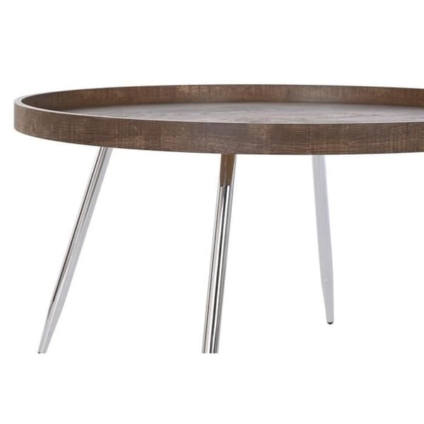 Soffbord - Modernt - 78 cm - MDF - Stål - Contemporary Design Brun, Silver