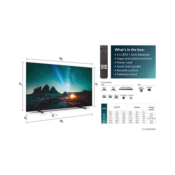Philips 43PUS7609 - 108 cm 4K TV - Fjernsyn