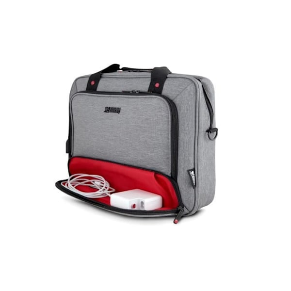URBAN FACTORY MTE15UF Kannettavan tietokoneen laukku - 15,6" - USB-portti ja kaapeli älypuhelimille ja tableteille - Heather harmaa