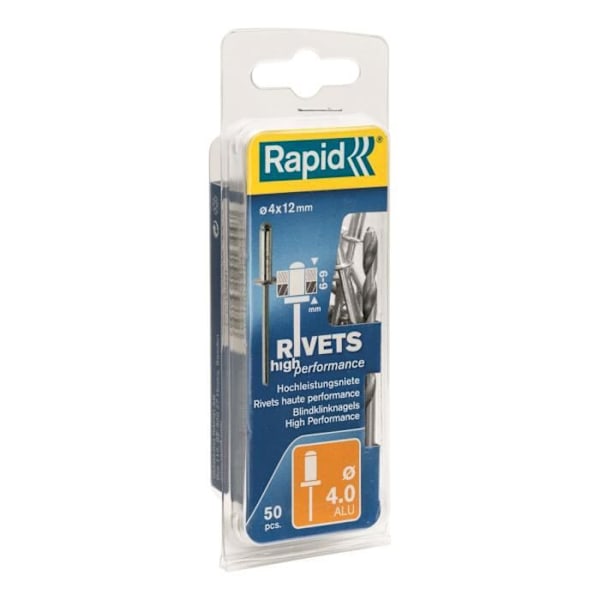 RAPID Suorituskykyiset niitit 4x12mm alumiinia