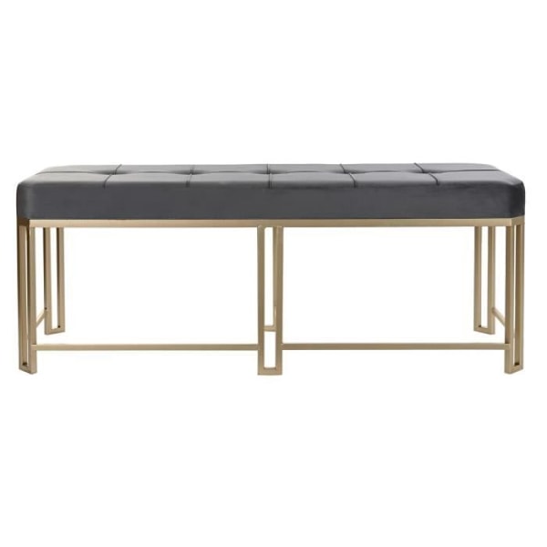 fløjlsgrå metalbænk (120 x 40 x 47 cm)