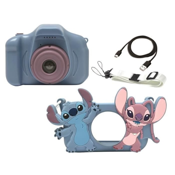 LEXIBOOK - Digitalkamera til børn med beskyttelse - 4 i 1 - Disney Stitch - hukommelseskort inkluderet