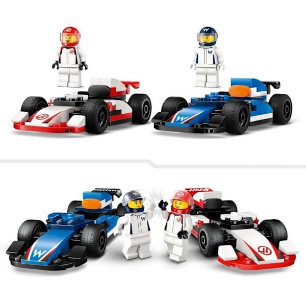 LEGO City 60464 Williams Racing og Haas F1 F1 racerbiler - Legetøj fra 4 år og opefter Flerfärgad