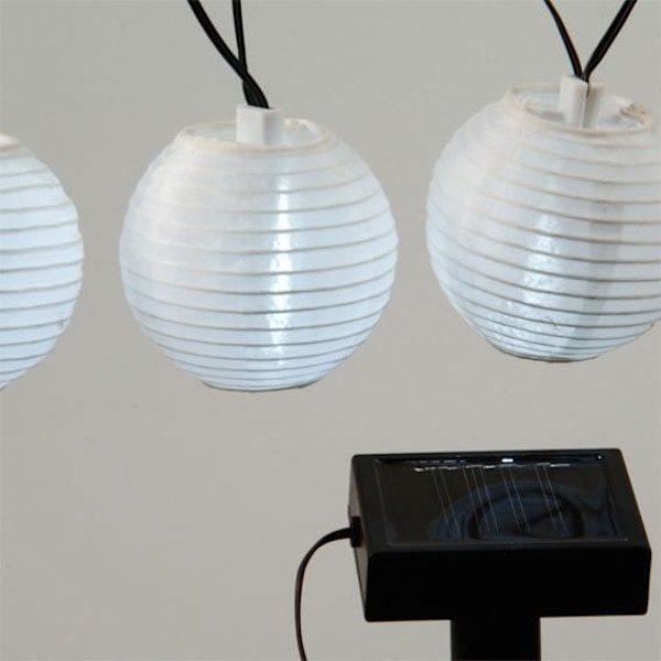 LED-aurinkoketju - Määrittelemätön - 4,5 m - Kylmä valkoinen - Musta kaapeli - Ulkoilma-puutarha Svart