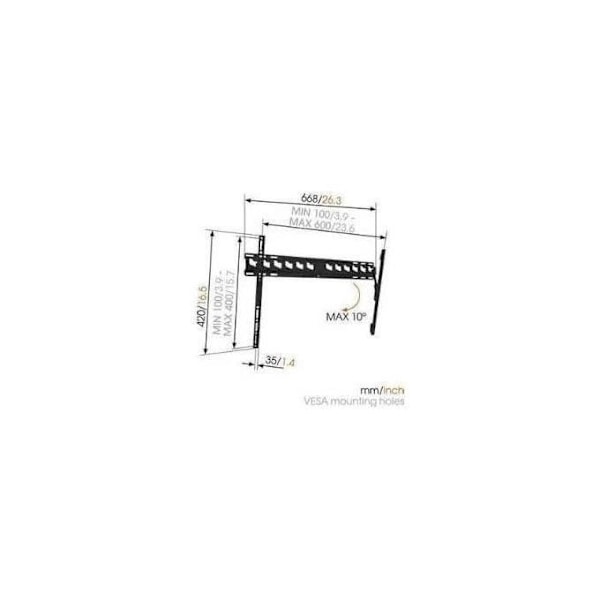 TILTBAR VOGELS MA-4010 SUPPORT TIL SKÆRME PÅ 40-65' - 101-165CM OP TIL 10 OP TIL 60KG MAX. VESA 600 * 400