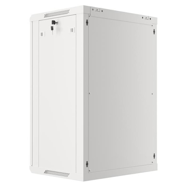 LANBERG Væghængt skab 19 18U 600X450mm grå (glasdør) - WF01-6418-10S