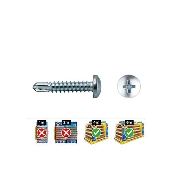 Borrskruv - Philips - Din 7504n - 4,8x63 Zink - Förpackning 200 Uni - Tråd