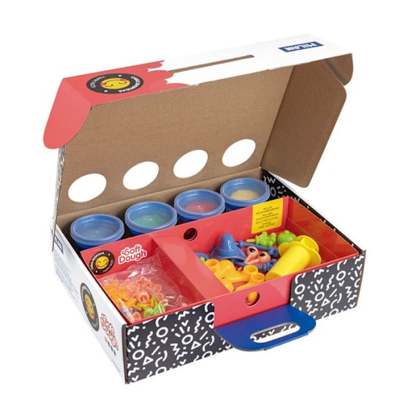 Luova lelu - MILAN - Monsieur Heureux Modeling Dough Box - Lapset 3 vuotta ja sitä vanhemmat - Monivärinen ja sininen Flerfarvet