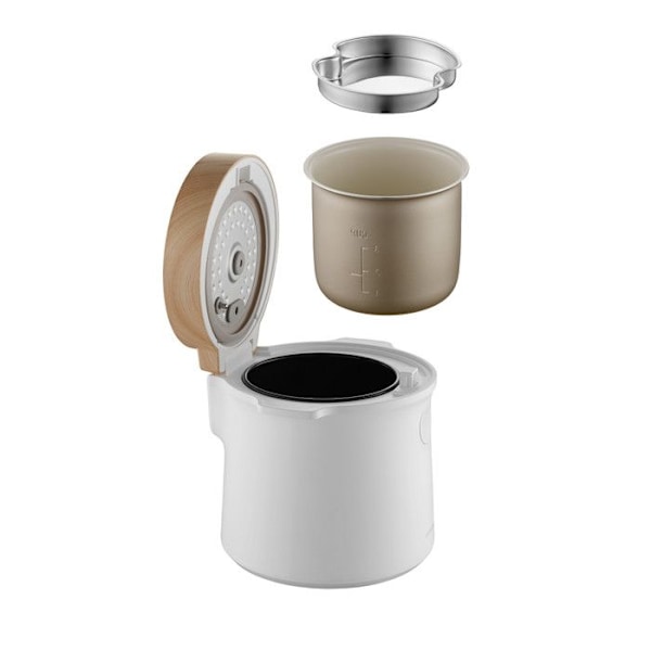 Ris kogger - Koncept - RE3030 - 9 programmer - 1,5 l - Hvid med trælook Vit