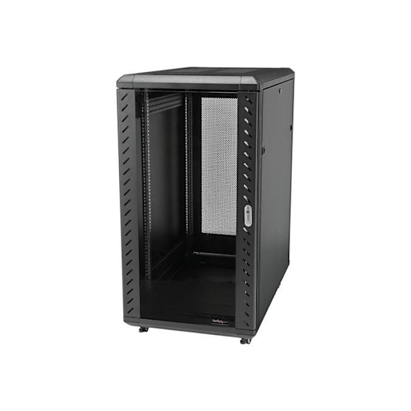 startch 18u server rack skab - inkluderer hjul nivelleringsfødder sort sort Sort