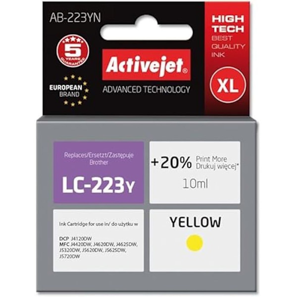 ACTIVEJET AB-223YN - Yhteensopiva Brother MFC - Korkea tuotto (XL) Keltainen
