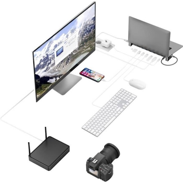 USB-C-tukiasema - HAMA - Universaali - 9 Porttia - Sisäinen Virtalähde - Yhteensopiva PC:n kanssa