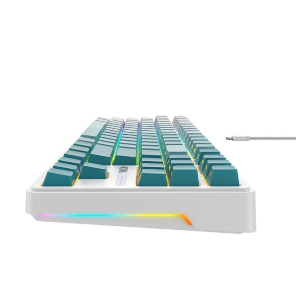 Spilklaviatur med RGB-lys 1,8 m, 200 mA - Havit (KB901L) - Hvid/Grøn