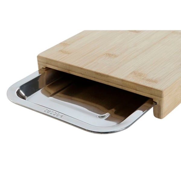 Skærebræt - DKD Home Decor - Bambus og Rustfrit Stål - 28x21,5 cm - Elegance - Chic naturlig