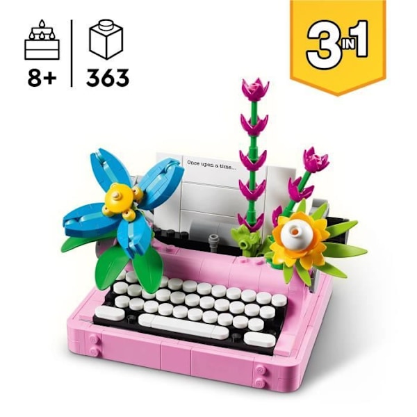 LEGO Creator 31169 3-i-1 skrivemaskine med blomster - Spil til piger fra 8 år og opefter Flerfärgad