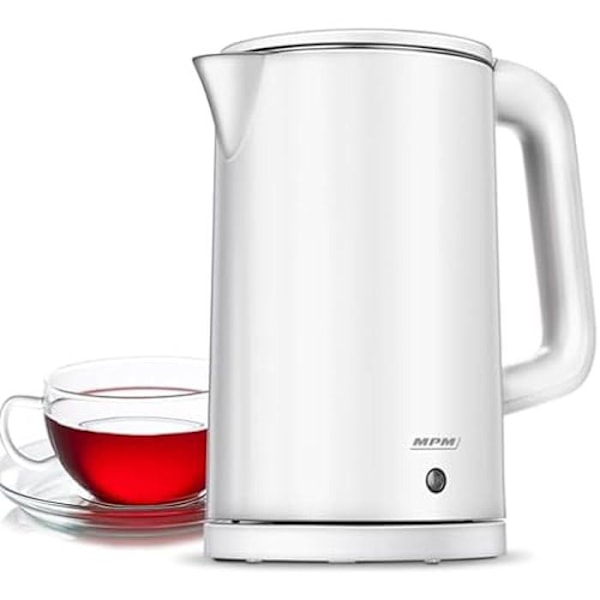 Elkedel - MPM - Trådløs kedel 1,7L - Trådløs hældning - 360° base - Hvid