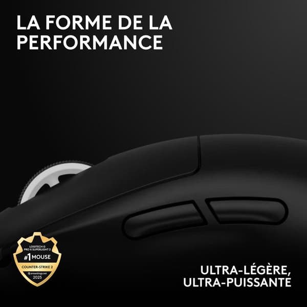 Langaton pelihiiri - Logitech G - Pro X Superlight 2 Lightspeed - Musta