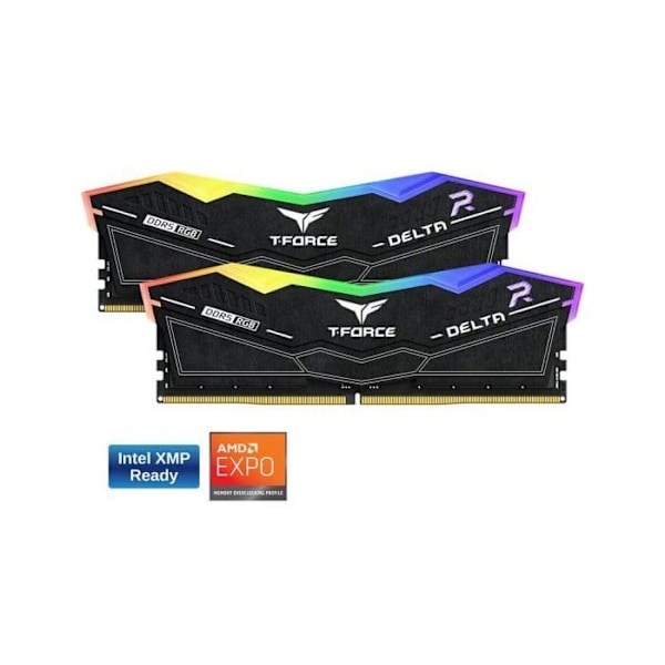 Team Group T-Force Delta RGB DDR5 6000MHz 32GB 2x16GB CL30 Dual AMD EXPO och Intel XMP Svart